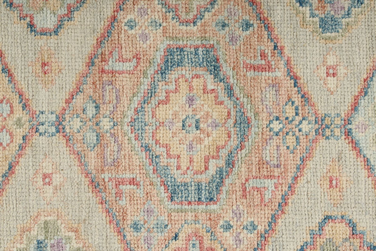 3x10 Beige and Multicolor Turkish Oushak Runner