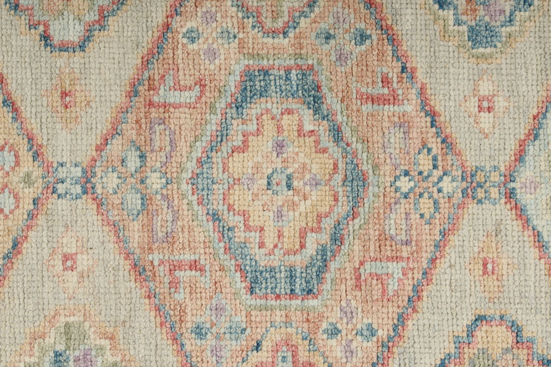 3x10 Beige and Multicolor Turkish Oushak Runner