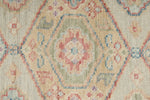 3x10 Beige and Multicolor Turkish Oushak Runner