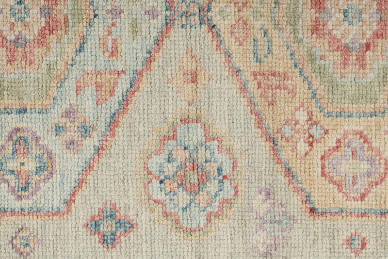 3x10 Beige and Multicolor Turkish Oushak Runner