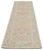3x10 Beige and Multicolor Turkish Oushak Runner