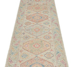 3x10 Beige and Multicolor Turkish Oushak Runner