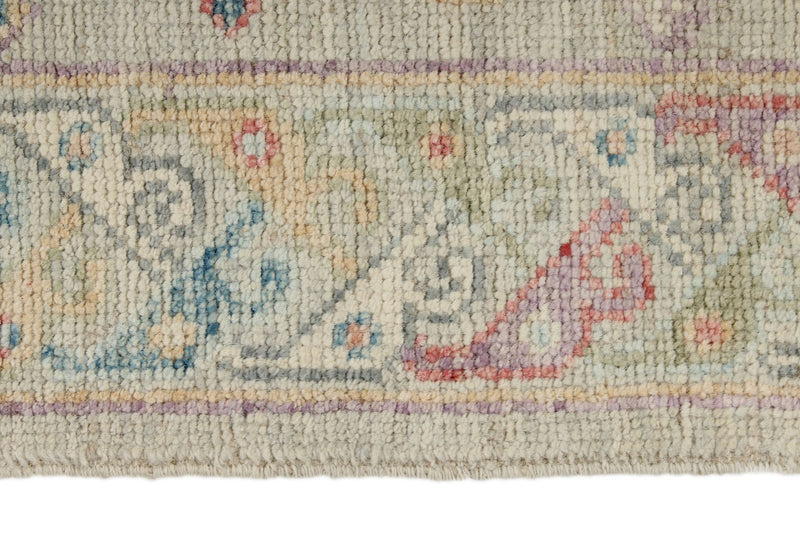 3x10 Beige and Multicolor Turkish Oushak Runner