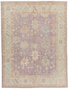 9x12 Purple and Ivory Turkish Oushak Rug