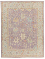 9x12 Purple and Ivory Turkish Oushak Rug