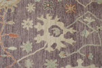 9x12 Purple and Ivory Turkish Oushak Rug