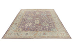 9x12 Purple and Ivory Turkish Oushak Rug