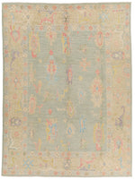 9x12 Gray and Multicolor Turkish Oushak Rug