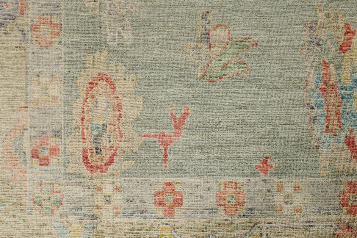 9x12 Gray and Multicolor Turkish Oushak Rug