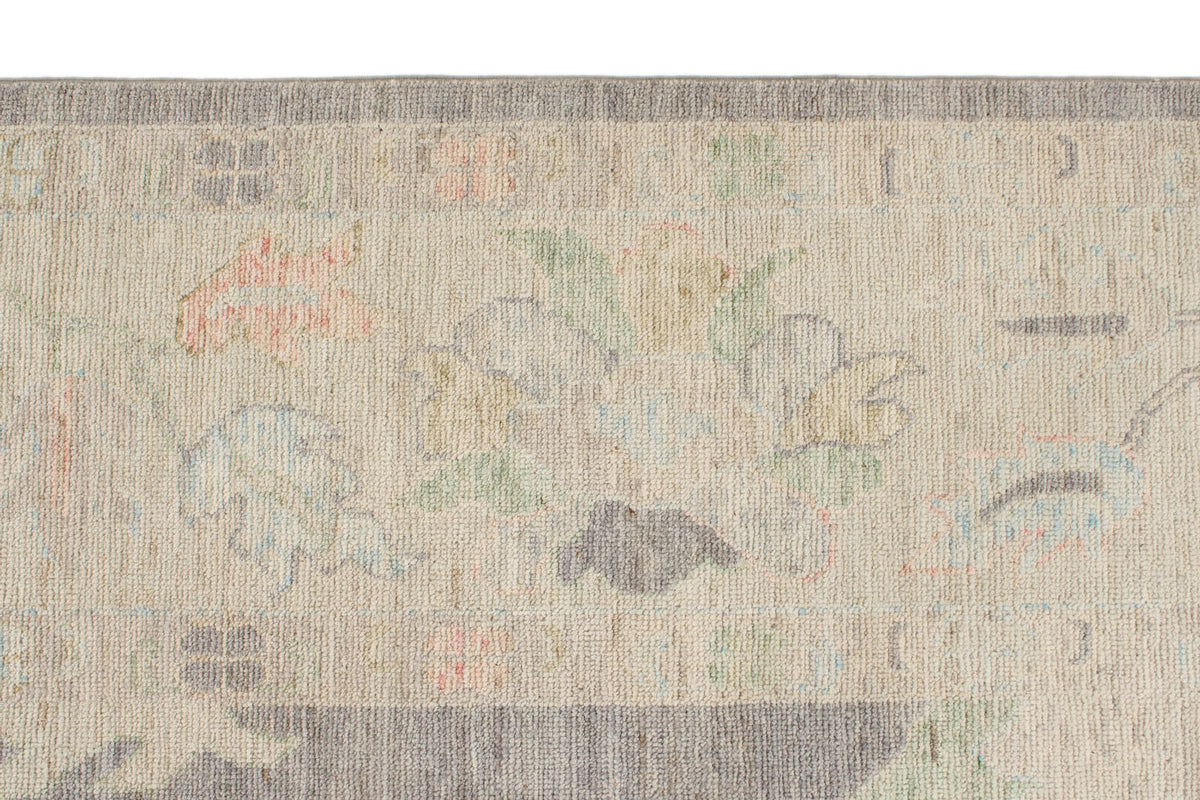 9x12 Gray and Ivory Turkish Oushak Rug