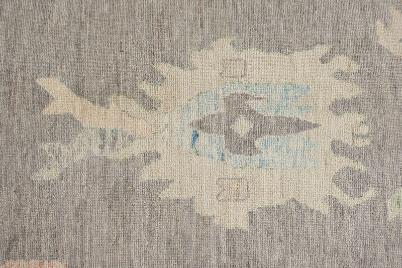 9x12 Gray and Ivory Turkish Oushak Rug