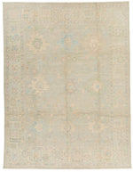 9x12 Gray and Ivory Turkish Oushak Rug