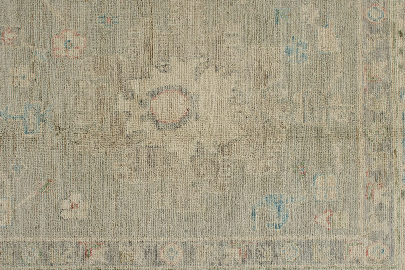 9x12 Gray and Ivory Turkish Oushak Rug