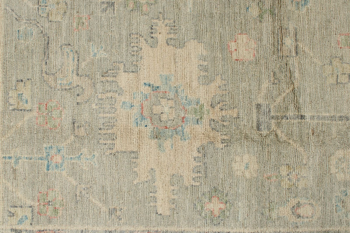 9x12 Gray and Ivory Turkish Oushak Rug