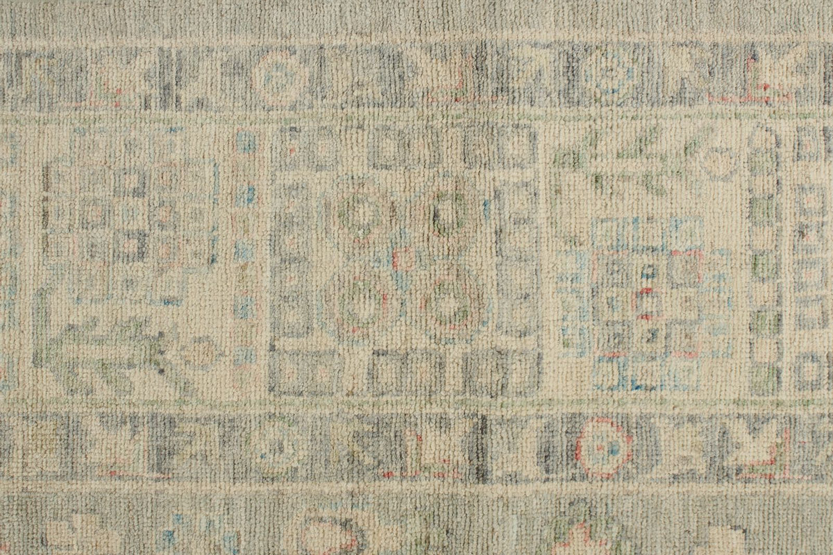 9x12 Gray and Ivory Turkish Oushak Rug