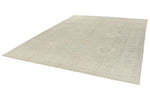 9x12 Gray and Ivory Turkish Oushak Rug