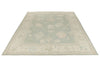 9x12 Light Green and Ivory Turkish Oushak Rug