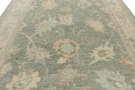 9x12 Light Green and Ivory Turkish Oushak Rug