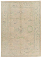 9x12 Gray and Ivory Turkish Oushak Rug