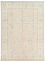 9x12 Gray and Ivory Turkish Oushak Rug