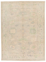 9x13 Gray and Ivory Turkish Oushak Rug