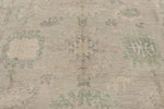 9x13 Gray and Ivory Turkish Oushak Rug