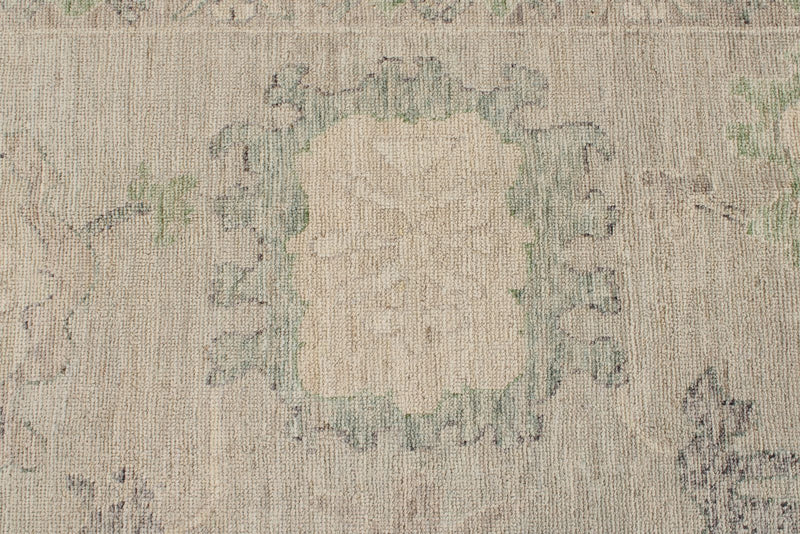 9x13 Gray and Ivory Turkish Oushak Rug