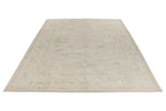 9x13 Gray and Ivory Turkish Oushak Rug