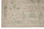 9x13 Gray and Ivory Turkish Oushak Rug