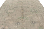 9x13 Gray and Ivory Turkish Oushak Rug