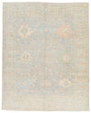 8x10 Gray and Ivory Turkish Oushak Rug