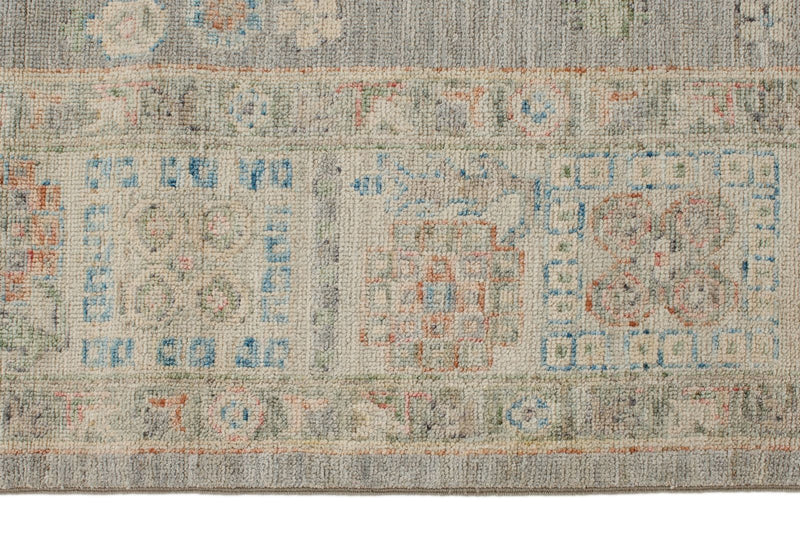 8x10 Gray and Ivory Turkish Oushak Rug