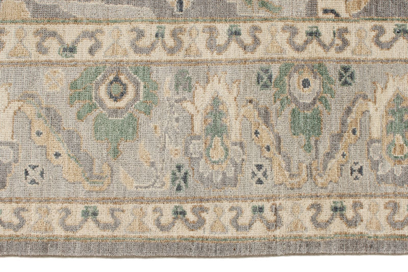 8x9 Gray and Beige Turkish Oushak Rug