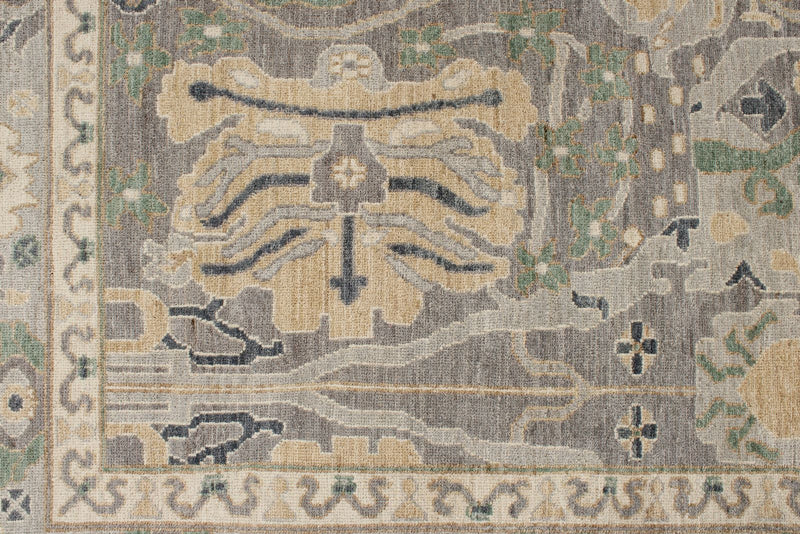 8x9 Gray and Beige Turkish Oushak Rug