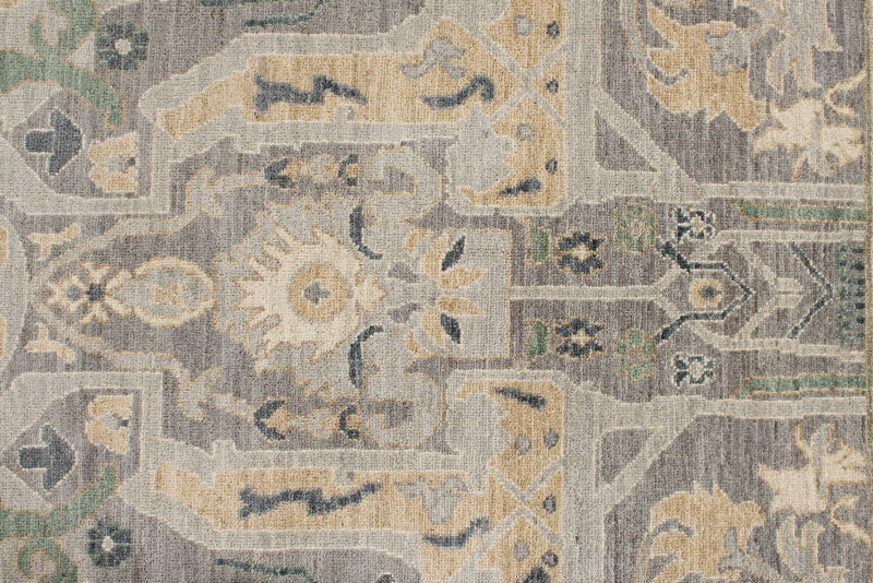 8x9 Gray and Beige Turkish Oushak Rug