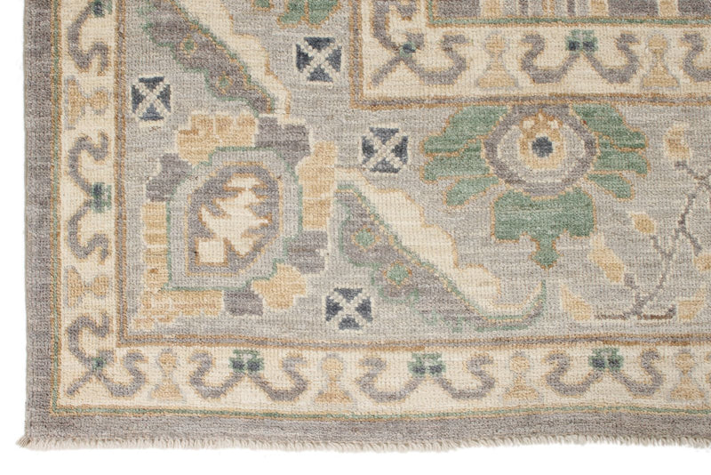 8x9 Gray and Beige Turkish Oushak Rug