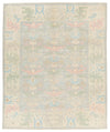 8x10 Gray and Ivory Turkish Oushak Rug