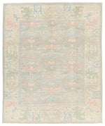 8x10 Gray and Ivory Turkish Oushak Rug