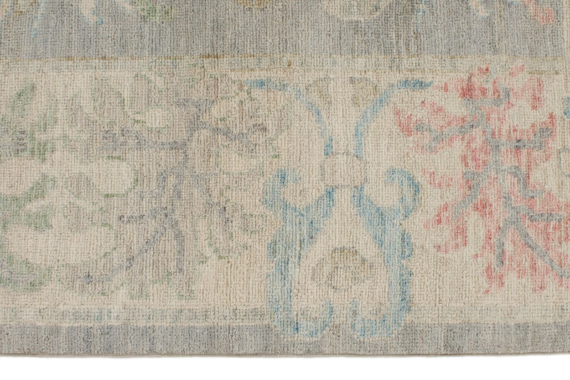 8x10 Gray and Ivory Turkish Oushak Rug