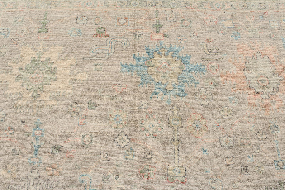 8x10 Light Purple and Ivory Turkish Oushak Rug