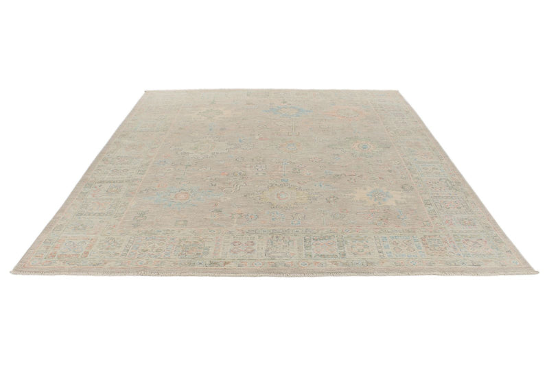 8x10 Light Purple and Ivory Turkish Oushak Rug