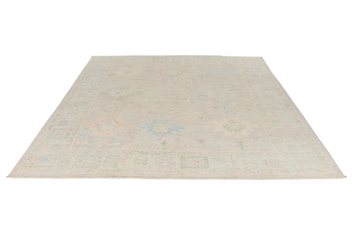 8x10 Light Purple and Ivory Turkish Oushak Rug