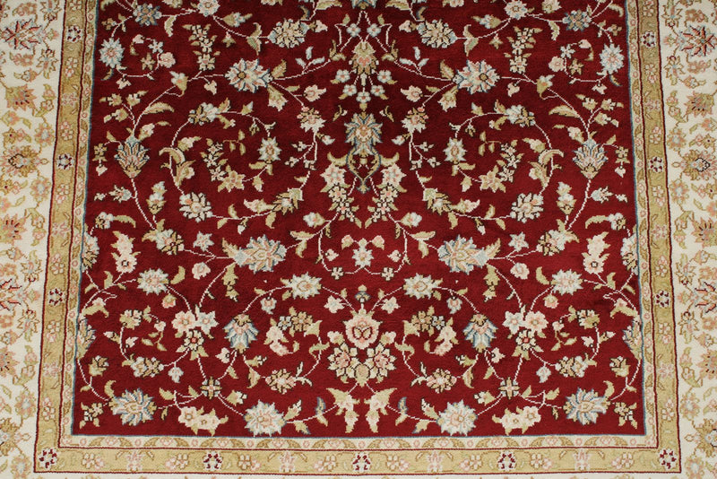 3x5 Red and Ivory Turkish Silk Rug