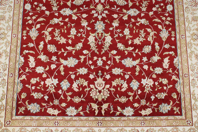 3x5 Red and Ivory Turkish Silk Rug