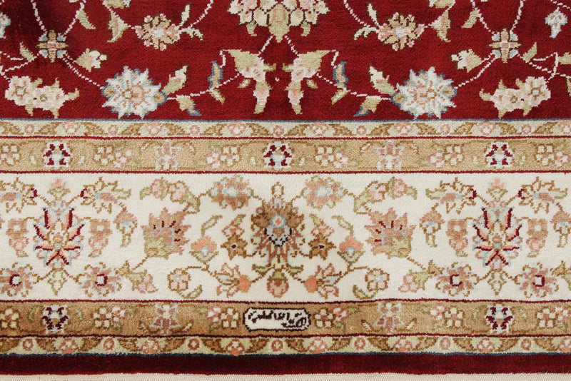 3x5 Red and Ivory Turkish Silk Rug