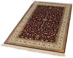 3x5 Red and Ivory Turkish Silk Rug
