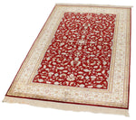 3x5 Red and Ivory Turkish Silk Rug