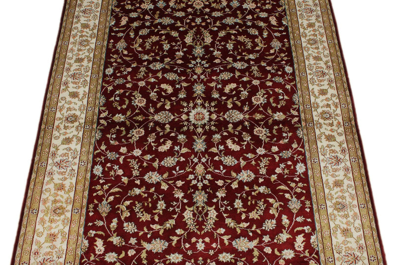 3x5 Red and Ivory Turkish Silk Rug