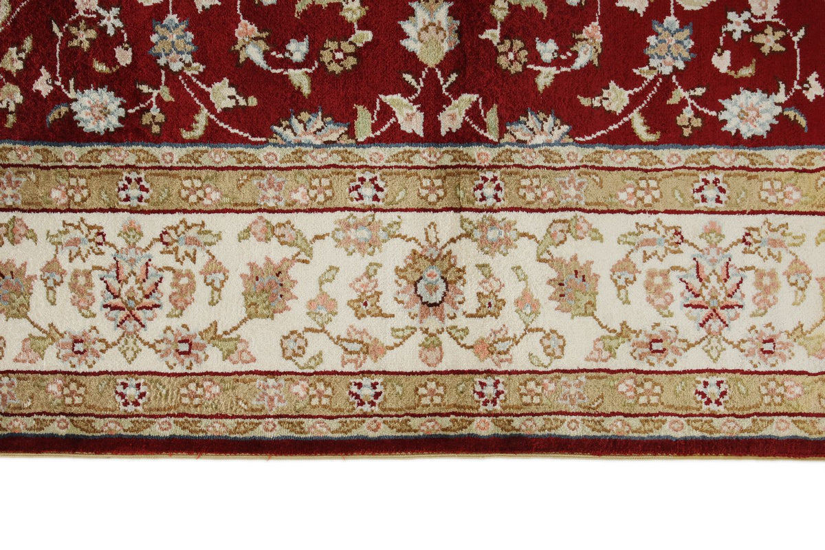 3x5 Red and Ivory Turkish Silk Rug