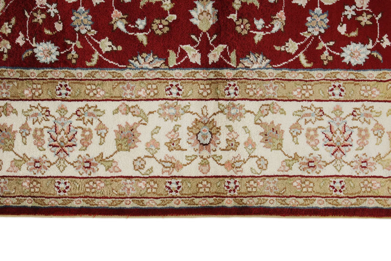 3x5 Red and Ivory Turkish Silk Rug